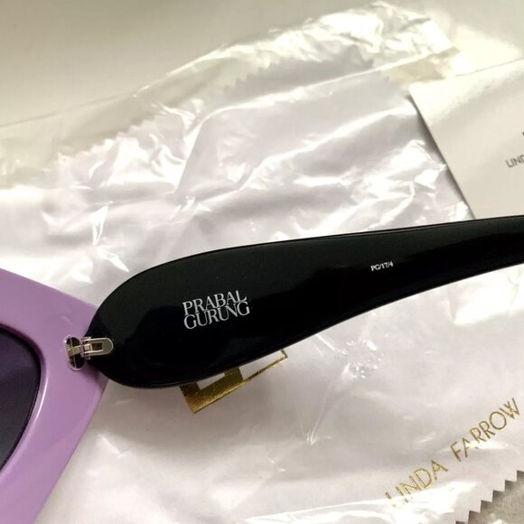 LINDA FARROW Prabal Gurung Cat Eye PopArt Purple White Geometric PG17 Sunglasses main image 12